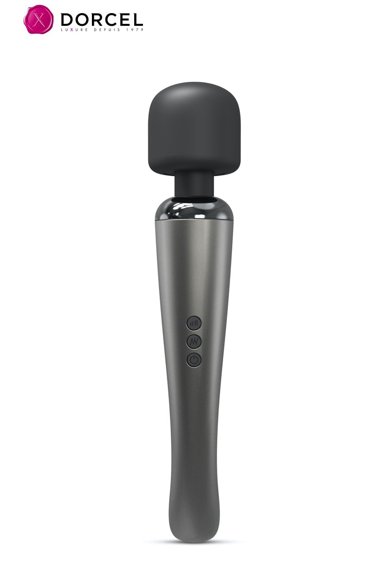 Stimulateur clitoridien wand rechargeable Megawand Silver Dorcel