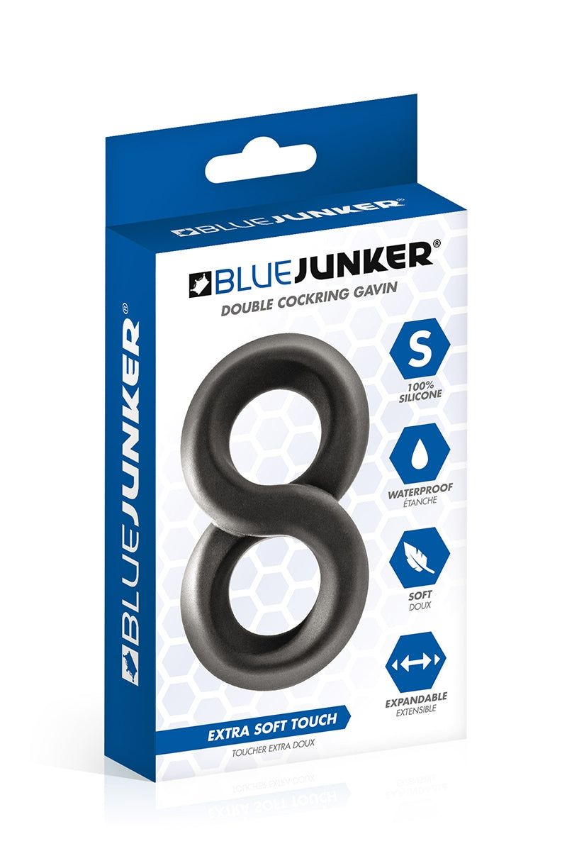 Double cockring en 8 silicone Gavin Blue Junker