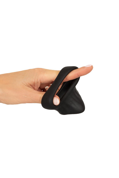 Cockring avec ball stretcher silicone liquide noir Erecto