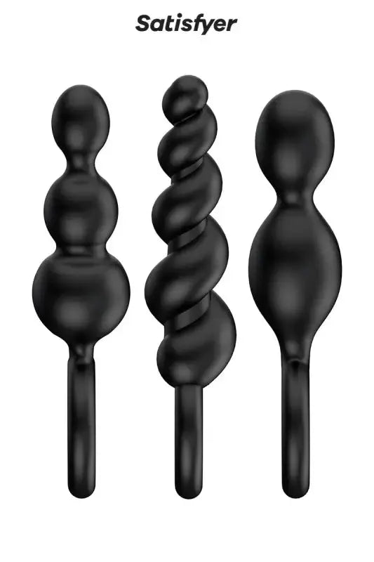 Dispositifs de Plugs noirs de différentes formes lot de 3