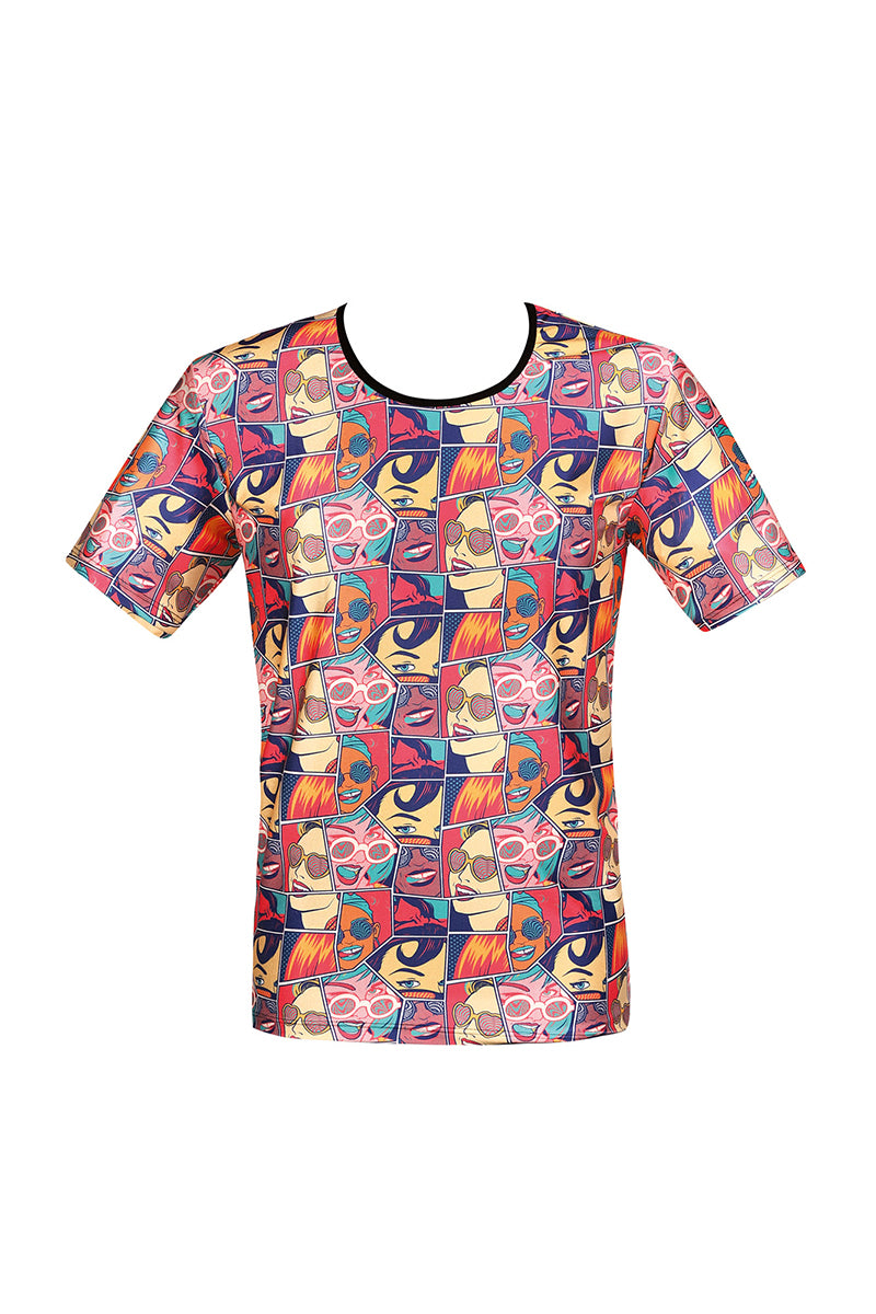 T-shirt homme imprimé pop art Comics multicolore Anaïs for Men