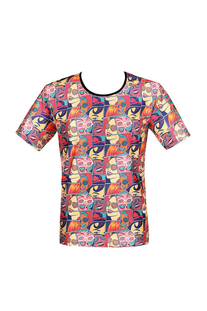 T-shirt homme imprimé pop art Comics multicolore Anaïs for Men
