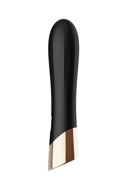 Mini vibromasseur rechargeable Luxstick noir et or DIK
