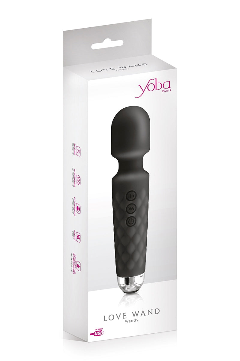 Vibromasseur wand rechargeable Love Wand noir Yoba