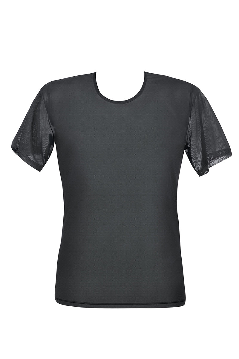 T-shirt homme tulle transparent Eros noir Anaïs for Men