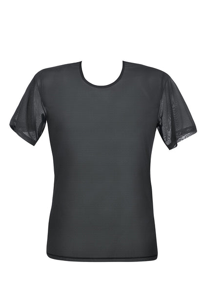 T-shirt homme tulle transparent Eros noir Anaïs for Men