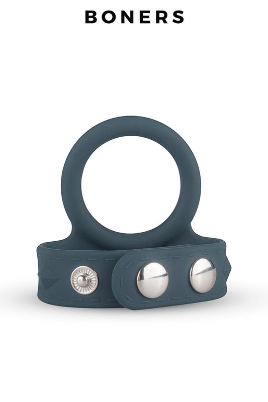 Cockring et ball strap réglable en silicone Boners