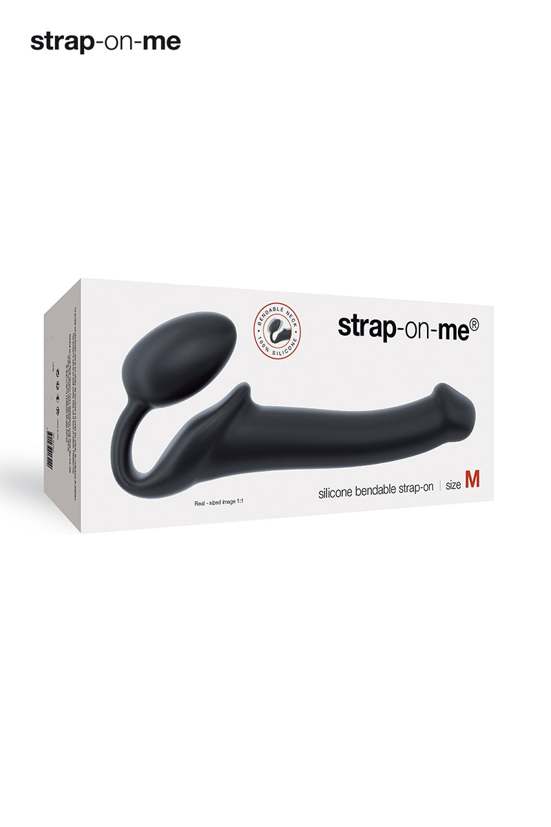 Gode ceinture anatomique flexible noir Strap-on-Me