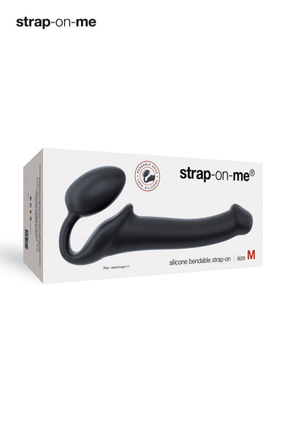 Gode ceinture anatomique flexible noir Strap-on-Me