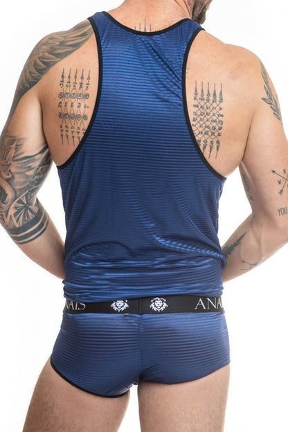 Débardeur rayé transparent et bleu brillant Naval Anaïs for Men