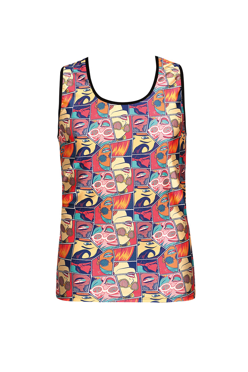 Débardeur homme imprimé pop art Comics multicolore Anaïs for Men