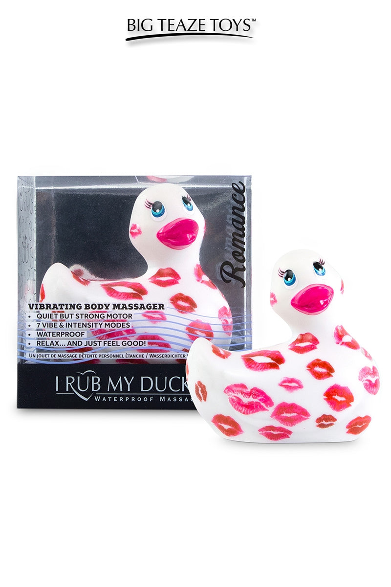 Mini canard vibrant étanche Romance blanc et rose Big Teaze Toys