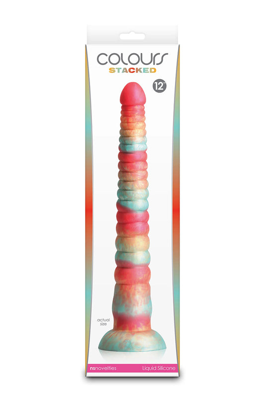 Grand gode ventouse annelé silicone liquide Red Stacked NS Novelties