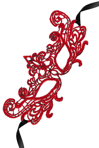 Loup en dentelle guipure rouge Voie Lactée Maskarade