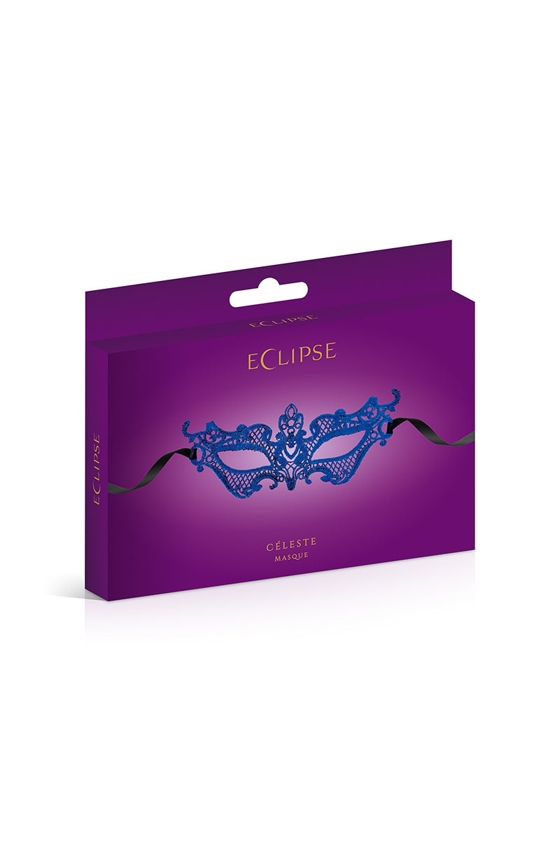 Loup en dentelle guipure bleu Céleste Maskarade