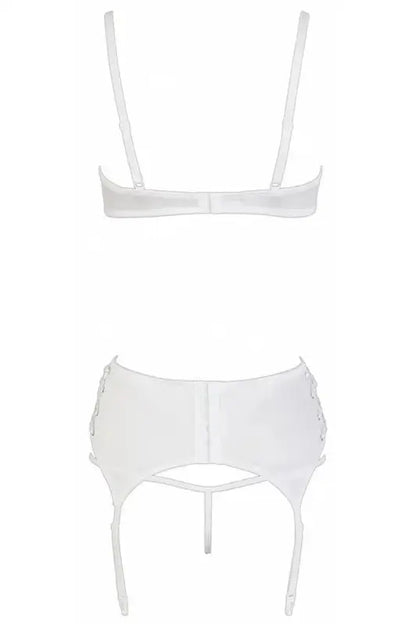 Ensemble lingerie 3 pièces ouvert blanc - Soutien-gorge et culotte élégant de Cottelli Lingerie.