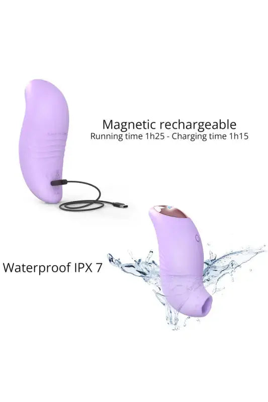 Masseur Stimulateur clitoridien étanche rechargeable violet.
