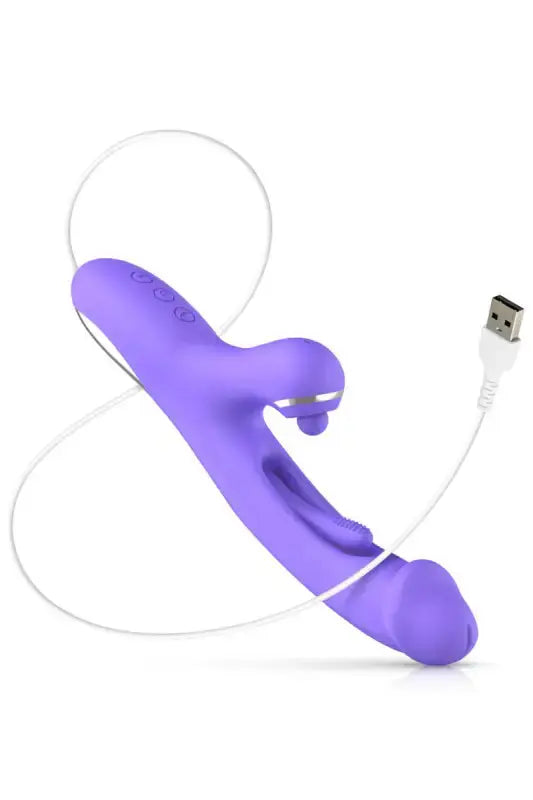 Vibromasseur Rabbit Tess violet avec câble USB pour stimulation optimale sur LollyDoll.