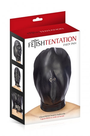 Cagoule BDSM fermée simili cuir · Fetish Tentation · vue 3