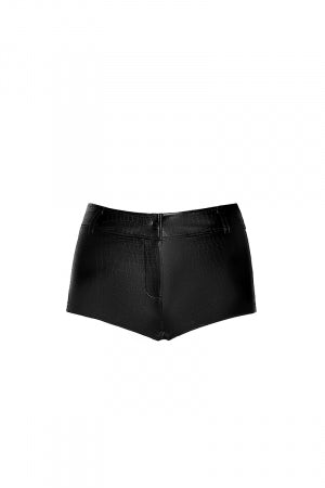 Short échancré wetlook effet croco · Noir Handmade · vue 4