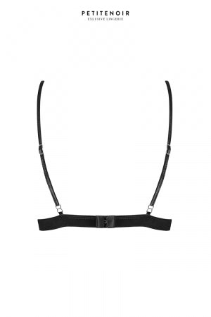 Soutien-gorge triangle dentelle et velours · Petite Noir · vue 3