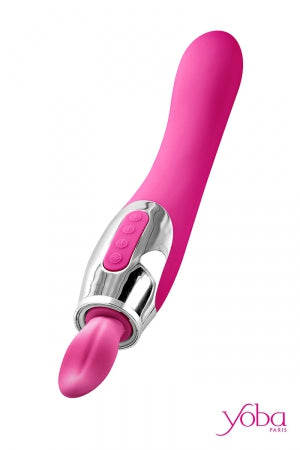 Stimulateur 4 en 1 succion et langue vibrante Harmony fuchsia Yoba