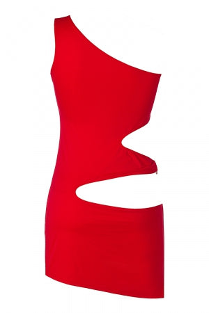 Robe rouge microfibre · Axami · vue 3