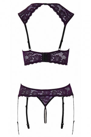Ensemble lingerie ouverte violet · Cotelli Lingerie · vue 4