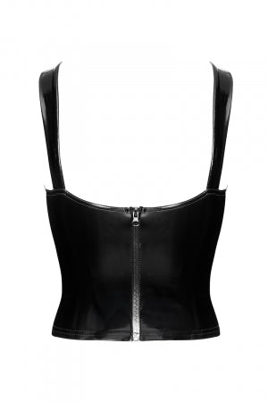 Corset en vinyle Dominae · Noir Handmade · vue 4