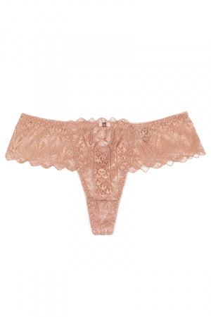 String dentelle dos lacé Rose · Litolu Lingerie · vue 3