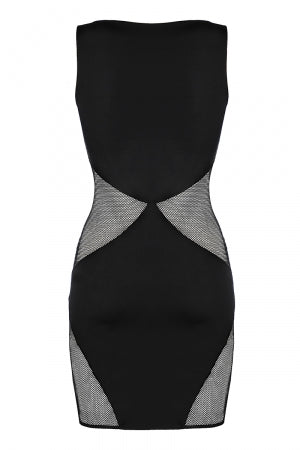Robe noire microfibre · Axami · vue 3