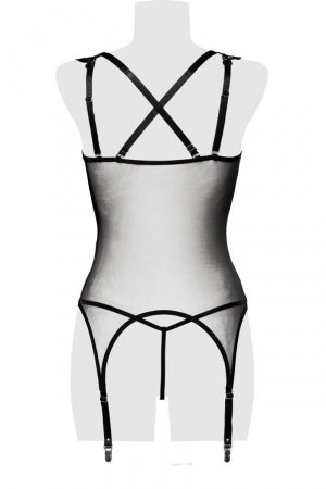 Guépière tulle avec décolleté dentelle · Grey Velvet · vue 4