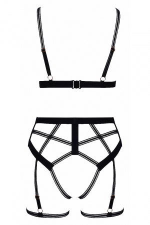 Set lingerie BDSM harnais noir · Cotelli Lingerie · vue 4