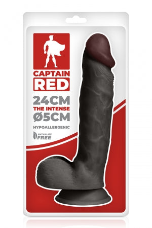Gode réaliste The Intense Black 24 x 5 cm · Captain red · vue 3