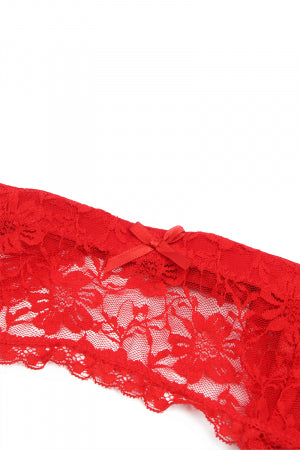 Porte-jarretelles et string Rouge · Litolu Lingerie · vue 4