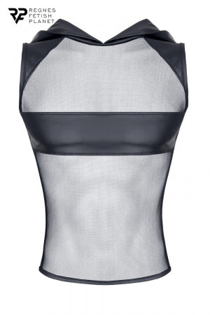 T-shirt à capuche wetlook et mesh · Regnes · vue 4