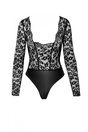 Body Psyché wetlook et dentelle · Noir Handmade · vue 3
