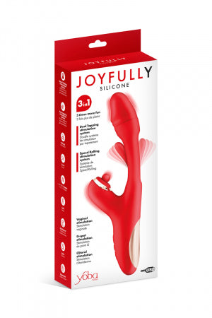 Vibromasseur rabbit 3-en-1 Joyfully rouge · Yoba · vue 3