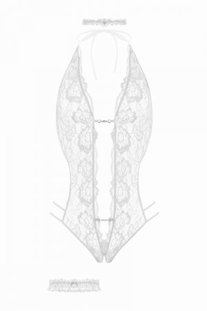 Ensemble body ouvert Renee blanc Christine · Christine · vue 4