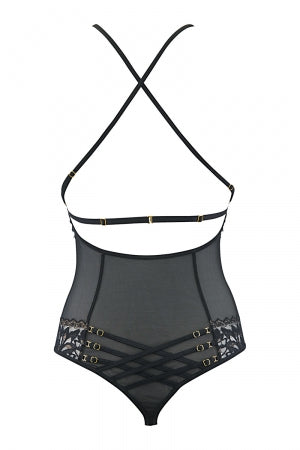 Body string tulle et dentelle noir · Axami · vue 3