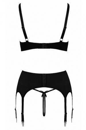 Ensemble coquin ouvert 3 pièces gris Cottelli Lingerie · Cotelli Lingerie · vue 4