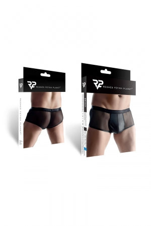 Boxer noir wetlook et mesh · Regnes · vue 3