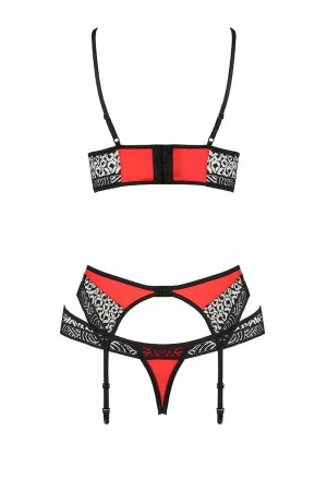 Ensemble à jarretelles Scarlet rouge Passion · Passion Lingerie · vue 3