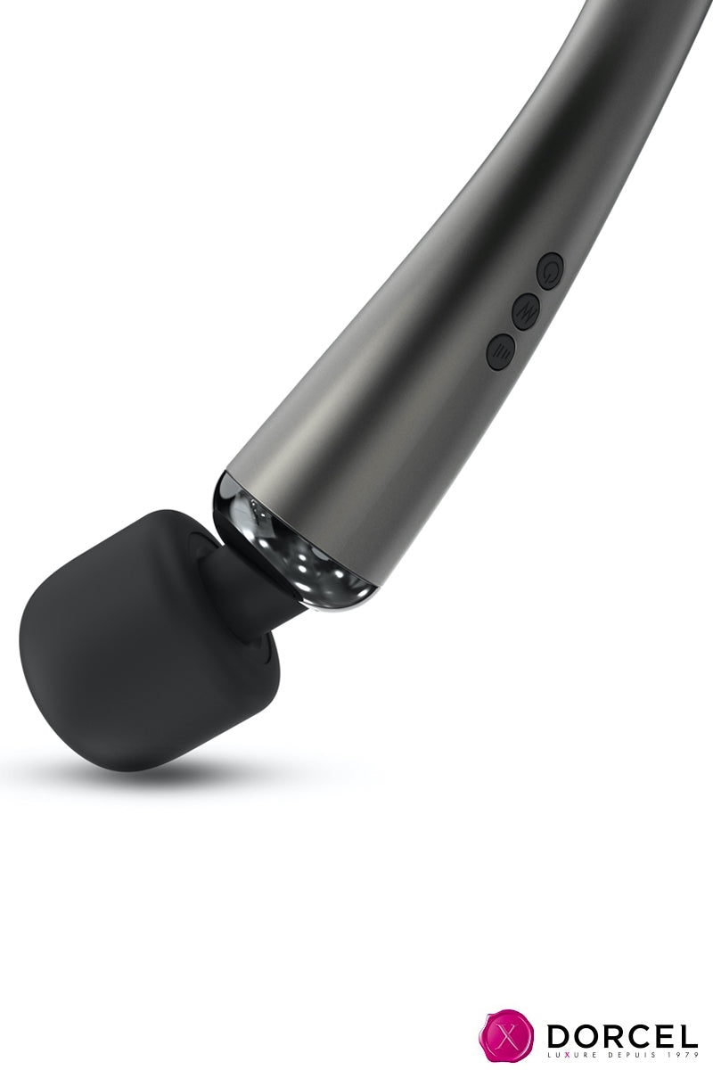 Stimulateur clitoridien wand rechargeable Megawand Silver Dorcel