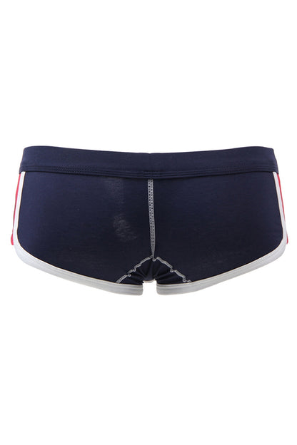 Mini boxer homme tissu épais bleu à liserés Paris Hollywood
