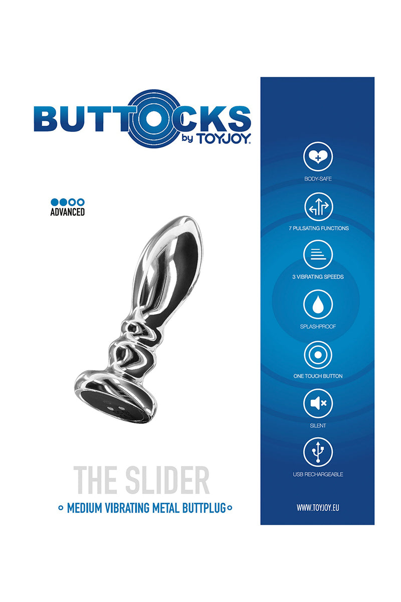 Plug anal vibrant en acier inoxydable The Slider Toy Joy