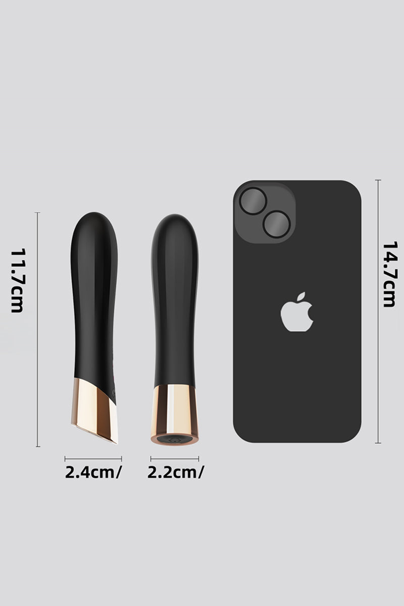Mini vibromasseur rechargeable Luxstick noir et or DIK