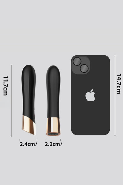 Mini vibromasseur rechargeable Luxstick noir et or DIK
