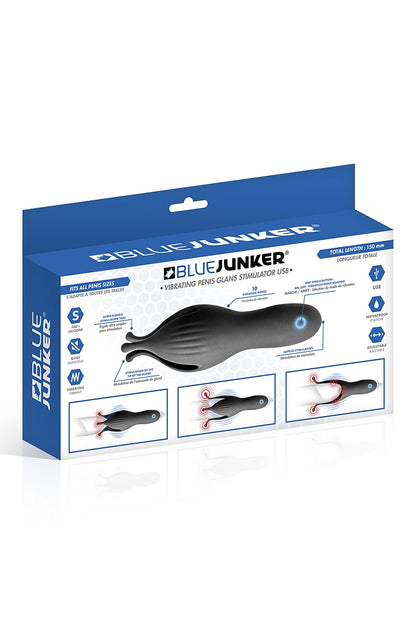 Stimulateur de gland vibrant rechargeable en silicone Blue Junker