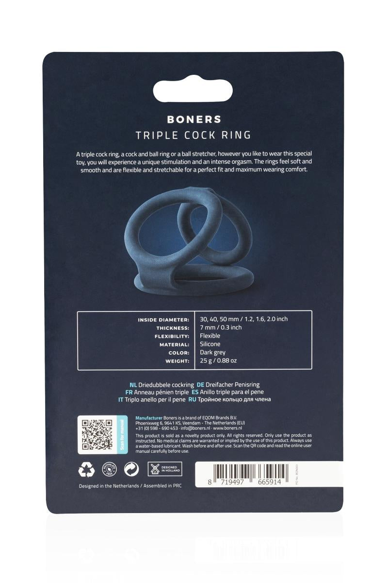 Triple cockring en silicone Triple Ring Boners